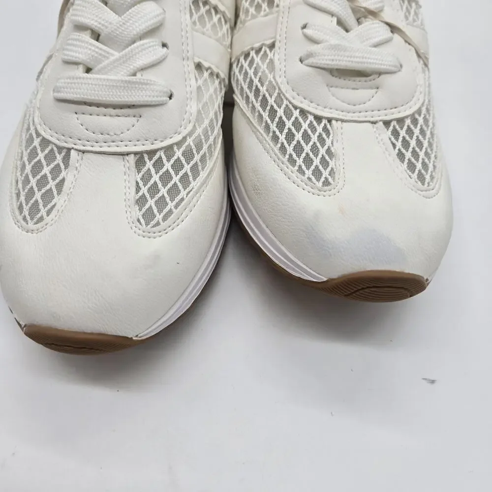 Dolce Vita Jammy Woven Mesh Sneakers Sz 10 White Womens Lace Comfort Breathable
